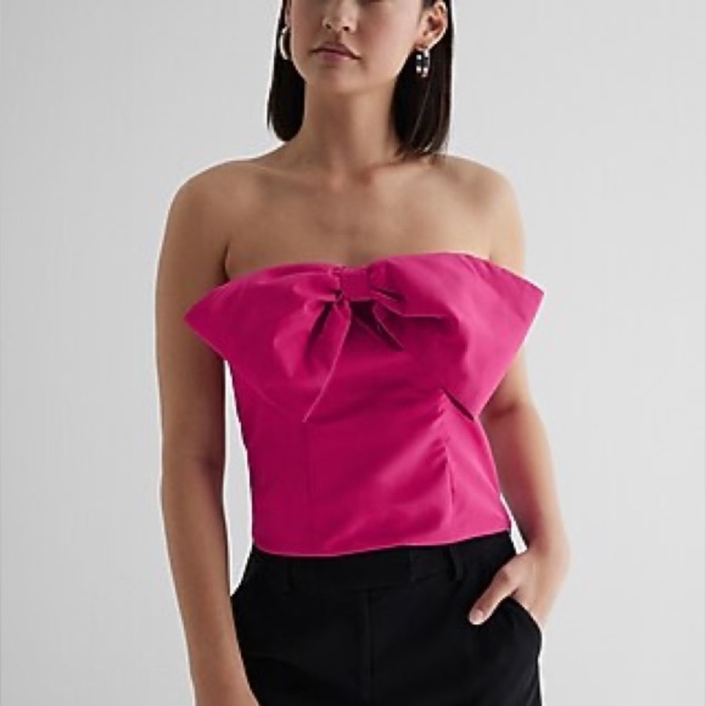 Hot Pink Bow Top